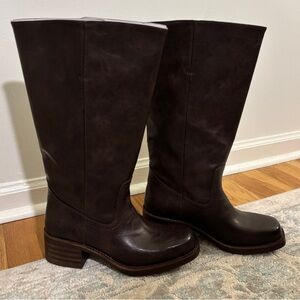Frye Miranda Western Boot, Dark Brown, Size 8.5, Wide Calf